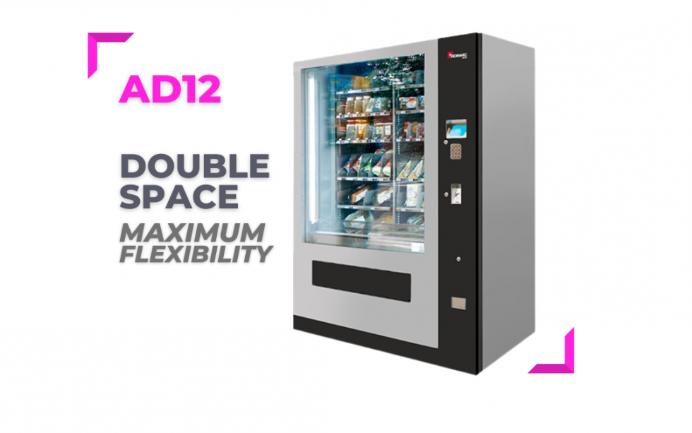 AD12 Extra-large capacity and double volumes Adimac Vending Machines